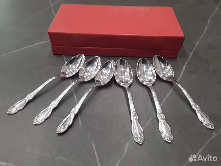 Столовые приборы СССР Мельхиор. Ложки 6шт.коробка