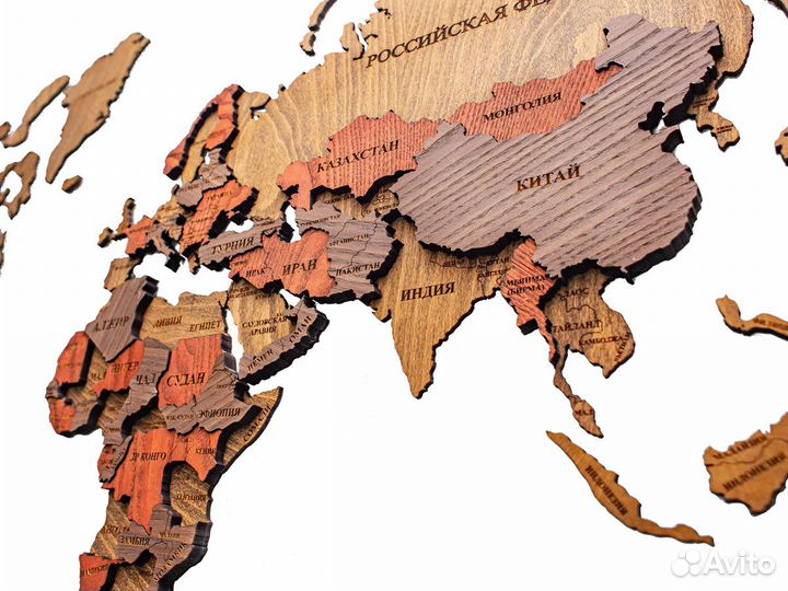 Деревянная карта мира Старый Оскол