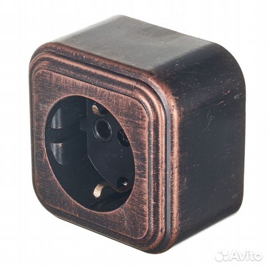 Розетка RA16-133-C открытая установка медь с зазем