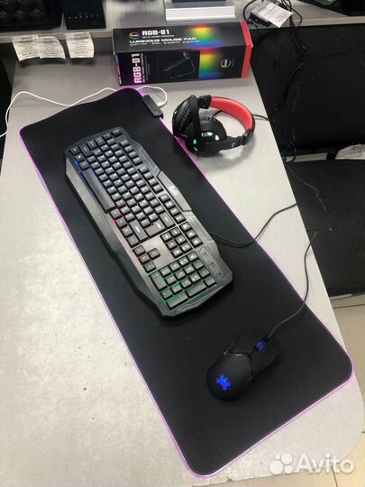 Коврик для мышки игровой с RGB подсветкой NEW