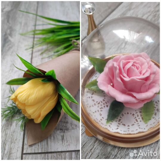 Мыло ручной работы Роза в куполе