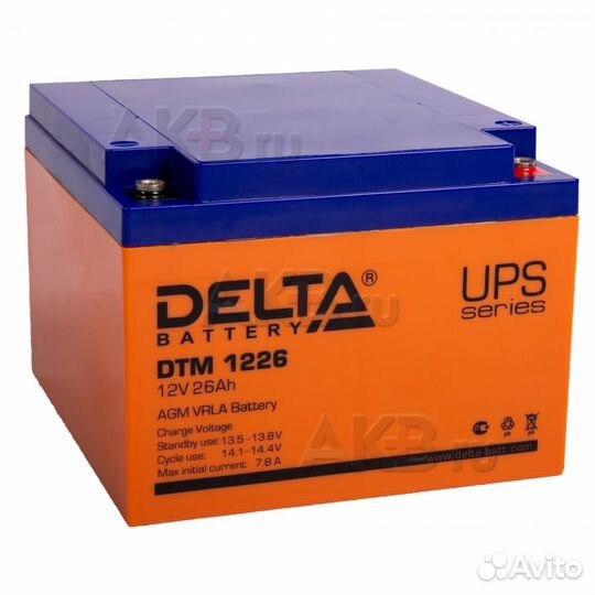 Аккумулятор для ибп Delta DTM 1226 26Ач (175x166x1