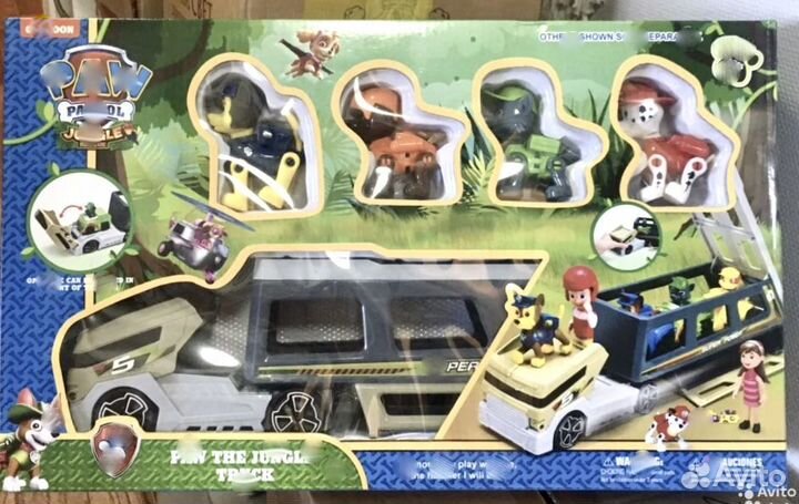 Грузовик джунгли и 4 фигурки щенков-спасателей