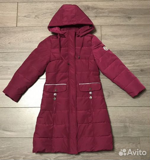 Пальто удлиненное Moncler сиреневое (146 -164)