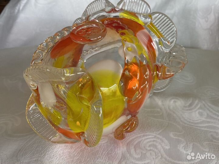 Ваза корзиночка из стекла