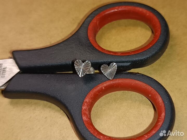 Cерьги гвоздики Сердечки