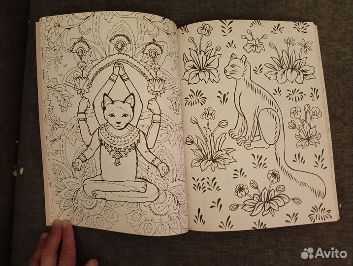 Раскраска антистресс кототерапия