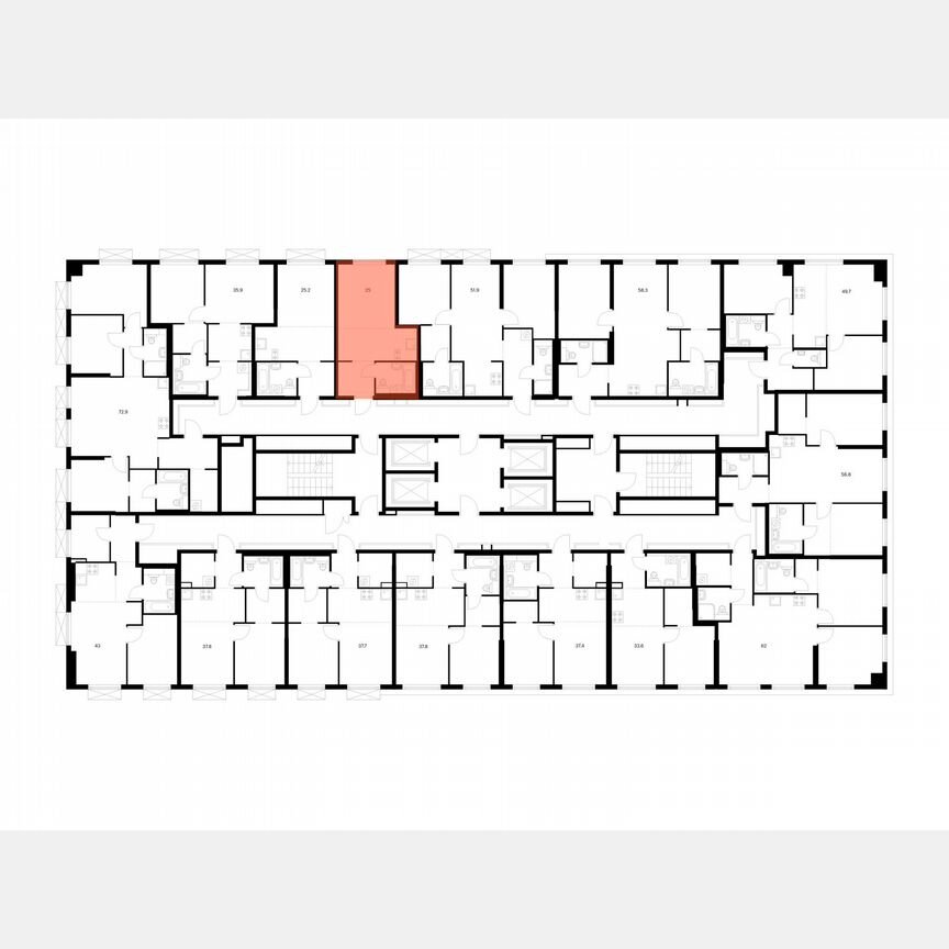 Квартира-студия, 25 м², 30/31 эт.