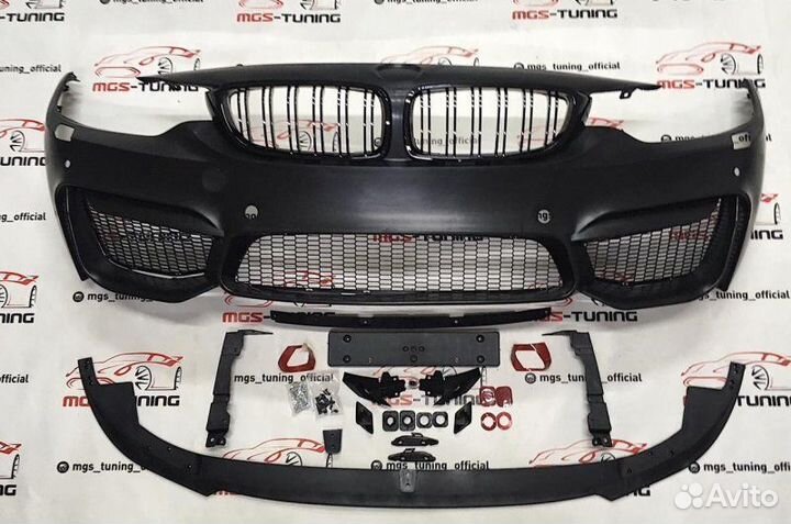 Бампер передний BMW f30 М3 Look + черные ноздри