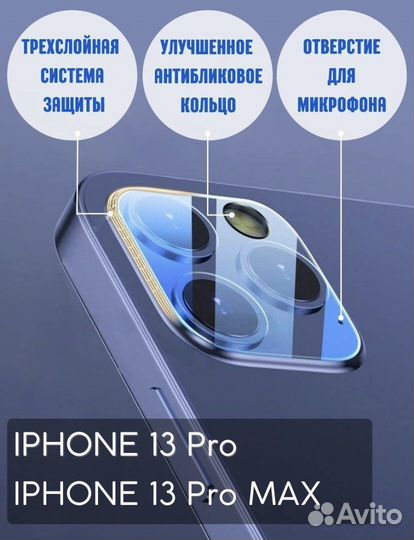 Защитное стекло для камеры iPhone 13 про