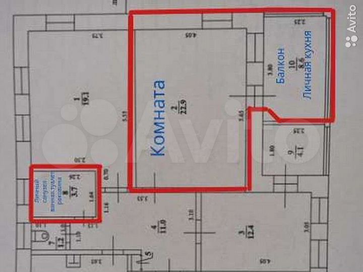Квартира-студия, 45 м², 2/2 эт.