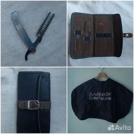 Набор парикмахера. Чехол, бритва, пеньюар