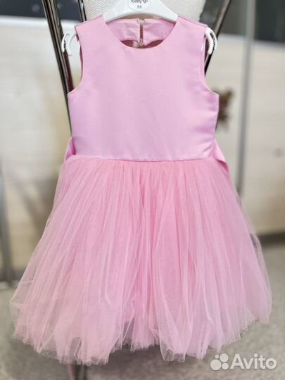 Розовое платье для девочки, размер 98