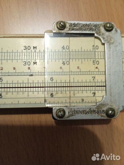 Японская винтажная логарифмическая линейка 1890г