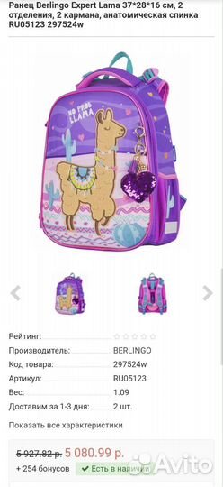 Школьный рюкзак berlingo