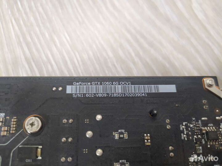 Видеокарта MSI GTX 1060 6GB нерабочая