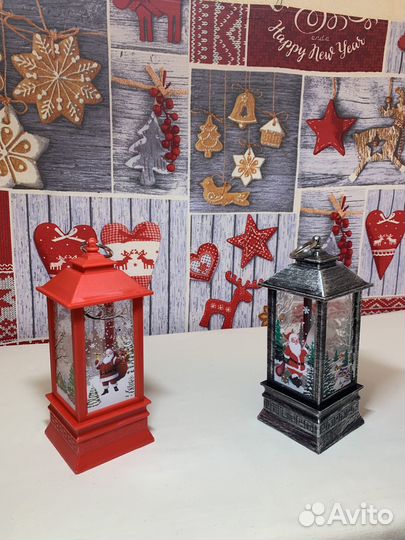 Новогодние украшения для дома Световой фонарь20 см