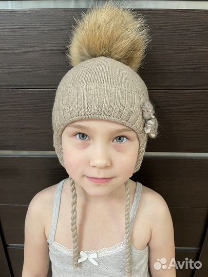 Шапка зимняя для девочки 50-52 Noble People