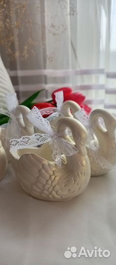 Подсвечник лебедь подставка