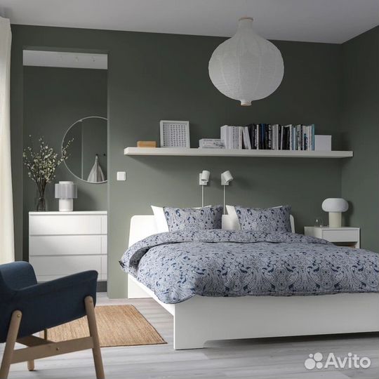 Двуспальная кровать IKEA askvoll 200х160 см