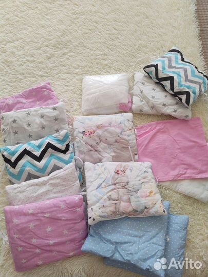 Бортики в детскую кроватку подушка балдахин