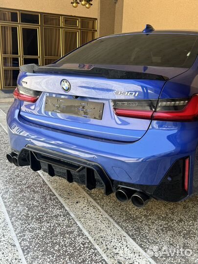 Диффузор на задний бампер bmw g20 lci