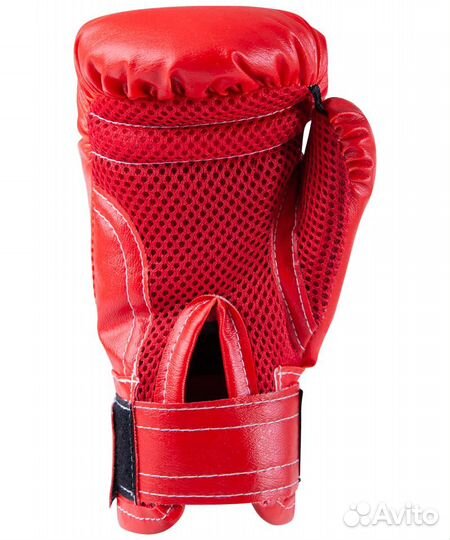 Набор для бокса, 6oz, к/з, черный/красный Rusco