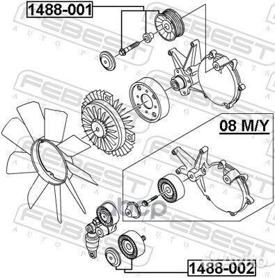 1488-002 ролик натяжителя ремня SsangYong Kyro