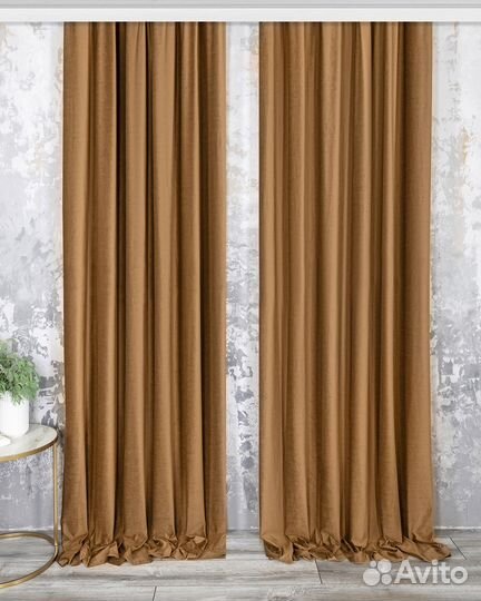 Шторы бархат беллиссимо тоффи новые пошив