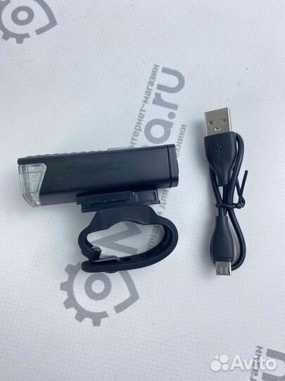 Фара вело передняя алюминиевая, встроенный аккумул