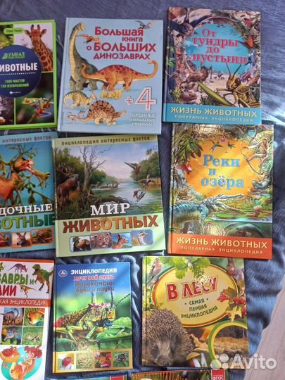 Детские книги про динозавров, насекомых, животных