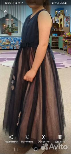 Платье нарядное синее для девочки р.128-140