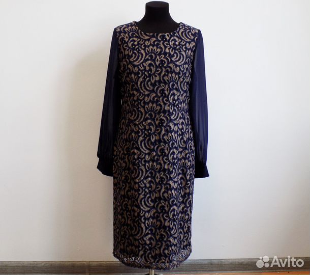 Платье нарядное из гипюра и шифона 50 размер