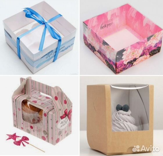 Коробки для пирожных разные