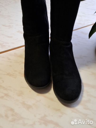 Сапоги женские демисезонные 38р,замшевые