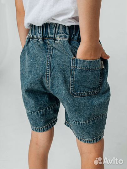 Джинсовые шорты карго для девочек и мальчиков
