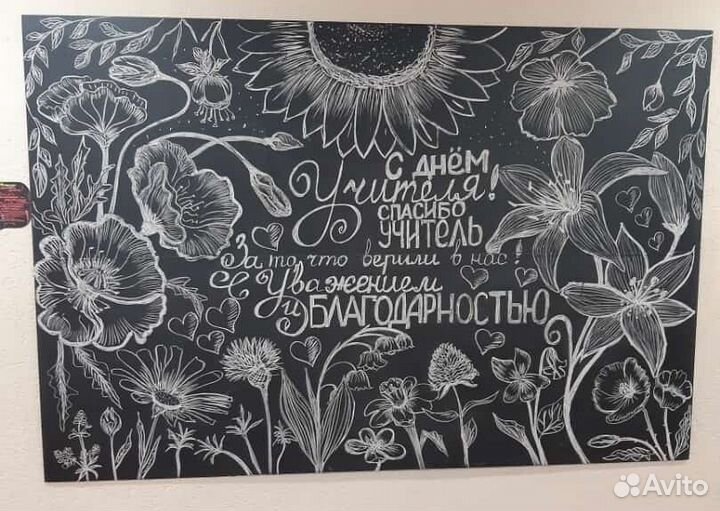 Ручная роспись меловых досок