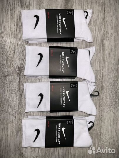 Носки nike everyday белые высокие 12 пар
