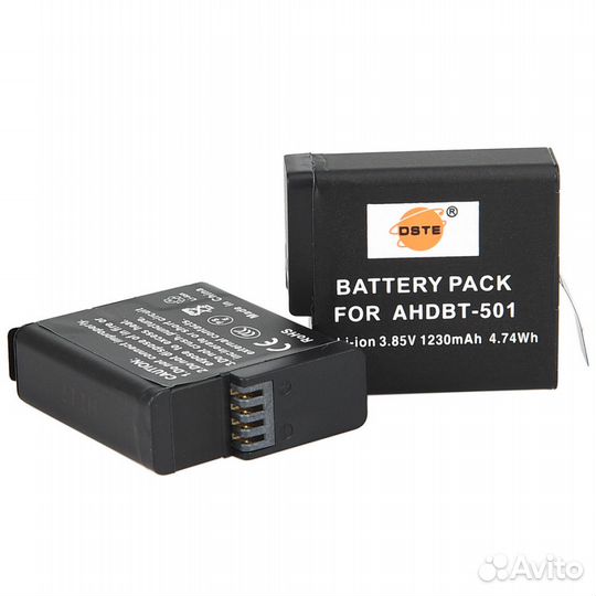 Аккумуляторы GoPro 5/6/7/8 Dste 1230mAh ahdbt-501