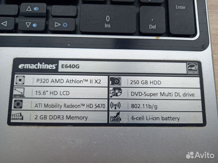 Ноутбук emachines d640g
