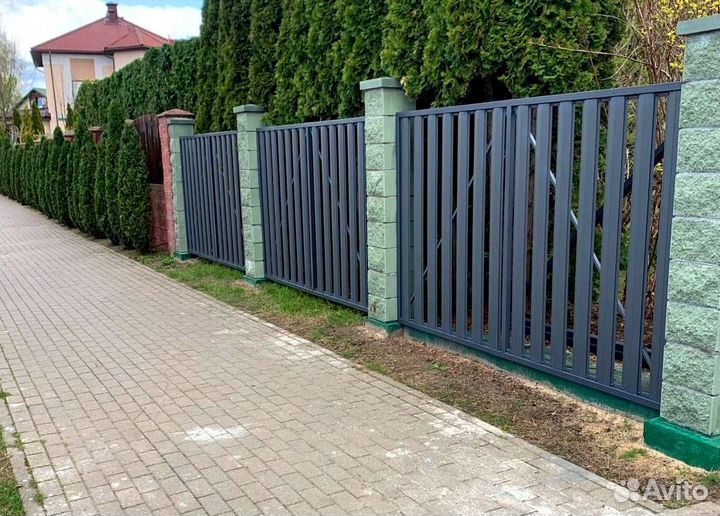 Забор из профнастила с установкой