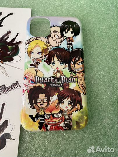 Наклейки + чехол Атака Титанов