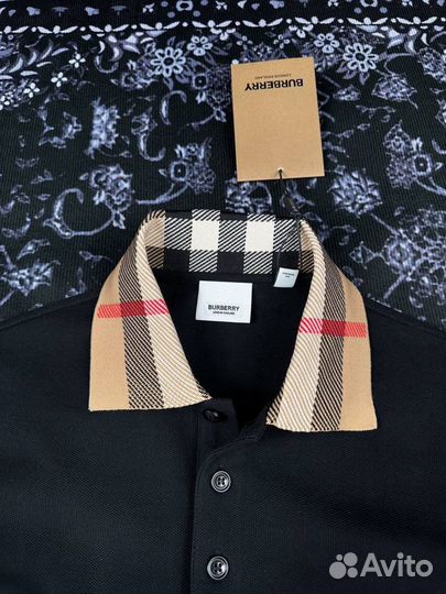 Поло черное burberry