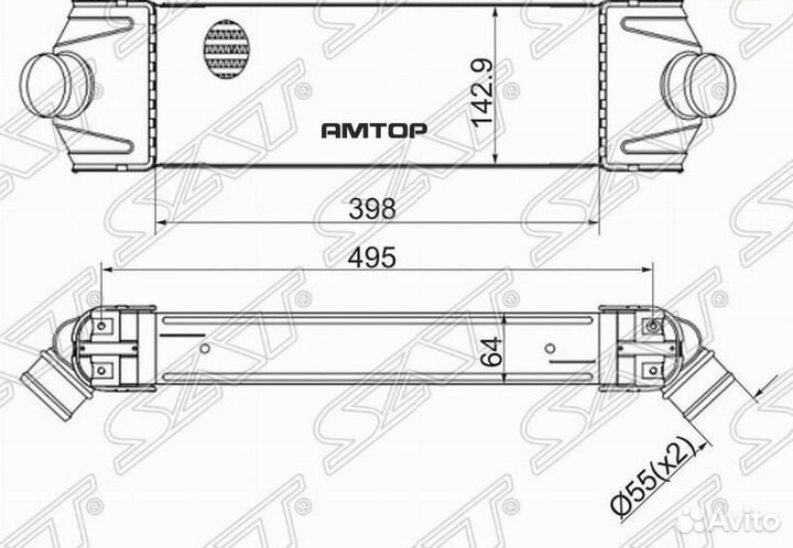 SAT ST-1423732 Радиатор интеркулера ford transit 0