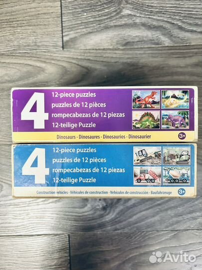 Пазлы melissa&doug транспорт динозавры 4 в 1
