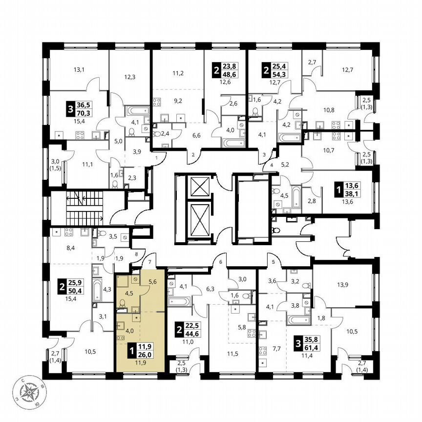 Квартира-студия, 26 м², 2/21 эт.