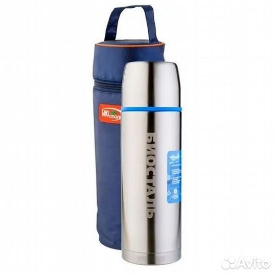 Термос Биосталь в термочехле вакуумный