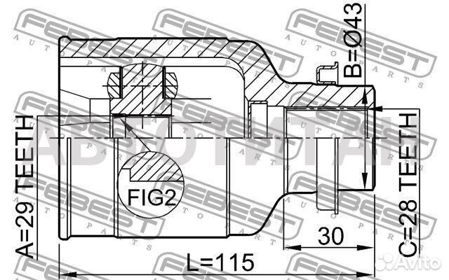 Шрус внутренний правый 29X43X28