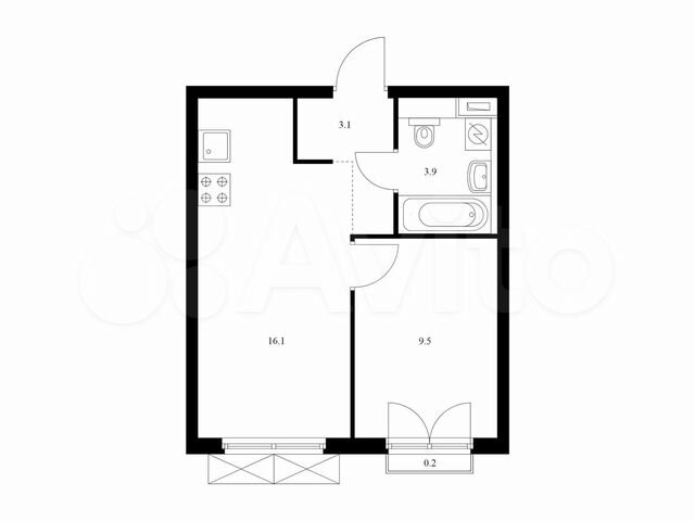 1-к. квартира, 32,8 м², 5/33 эт.