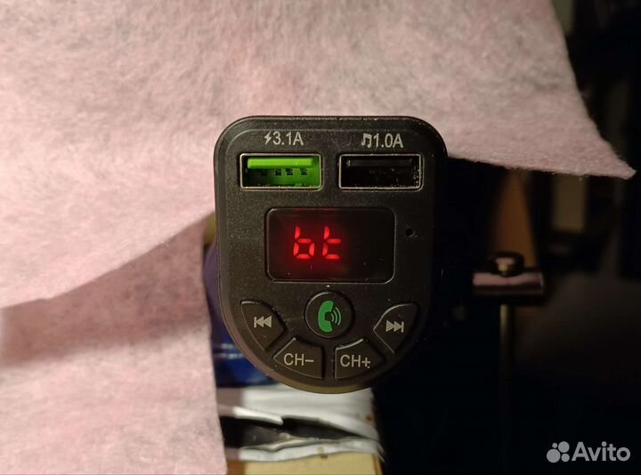 FM-модулятор BT, MP3 с USB, MicroSD